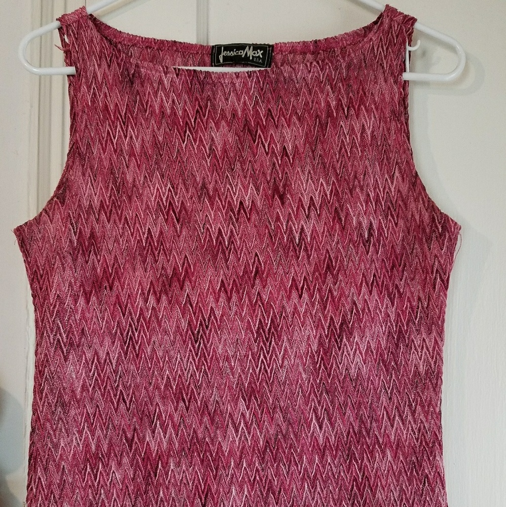 Pink Jessica Max Chevron Knit Top